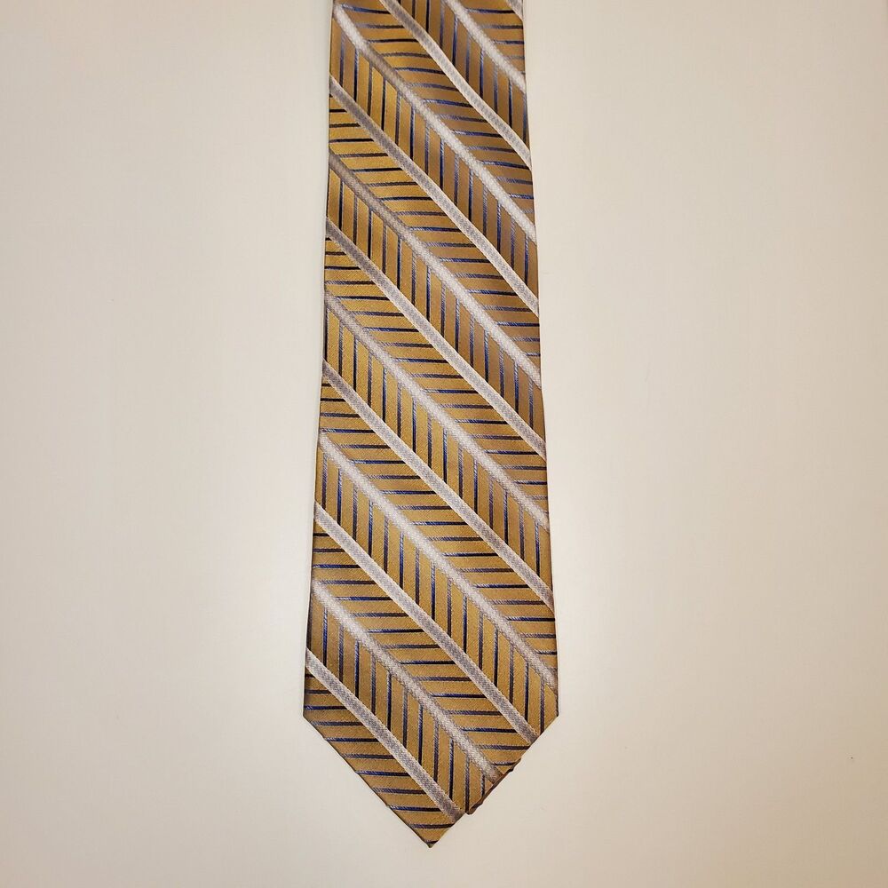Insignia By Martin Wong Handmade 100% Silk Gold XL Men's Tie NWOT